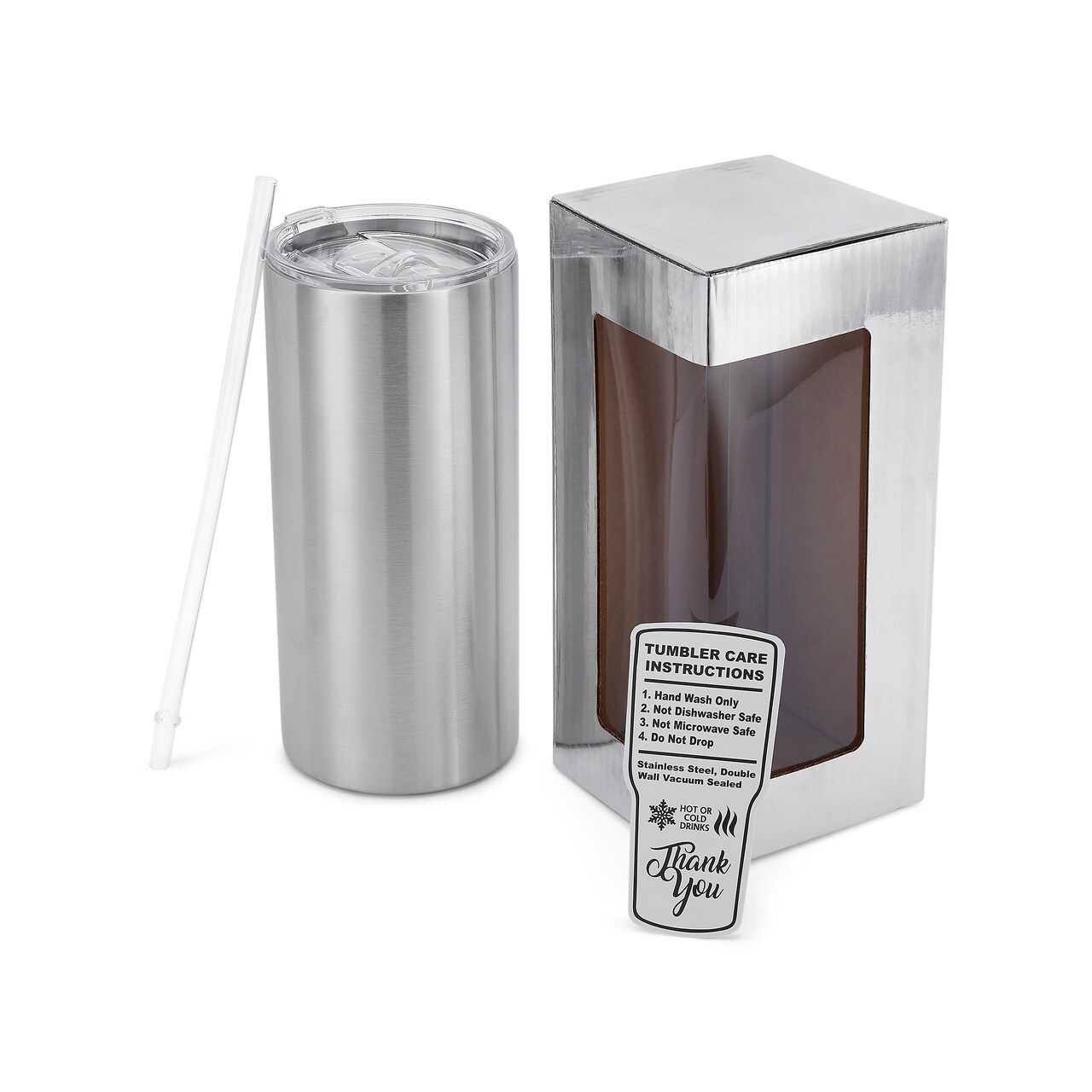Makerflo 20 oz Thick Stainless Steel Tumbler with Lid & Straw, Craft-Ready for DIY Gifts & Personalization (Epoxy, UV DTF, Vinyl, and Laser Engraving) - Not for Sublimation